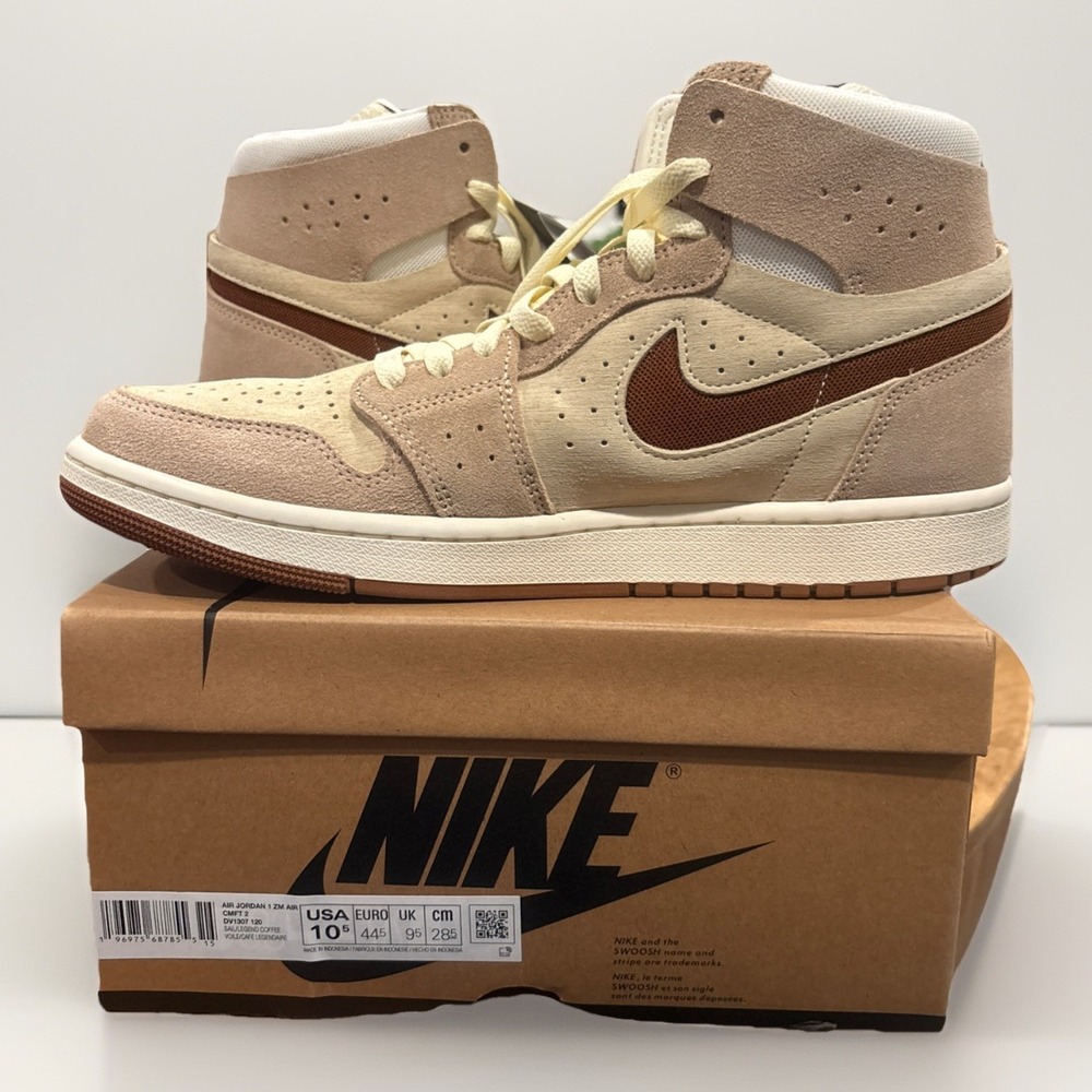 Air Jordan 1 High Zoom‎ Comfort 2 Legend Coffee Brown Sneakers Men 10.5 Women 12
